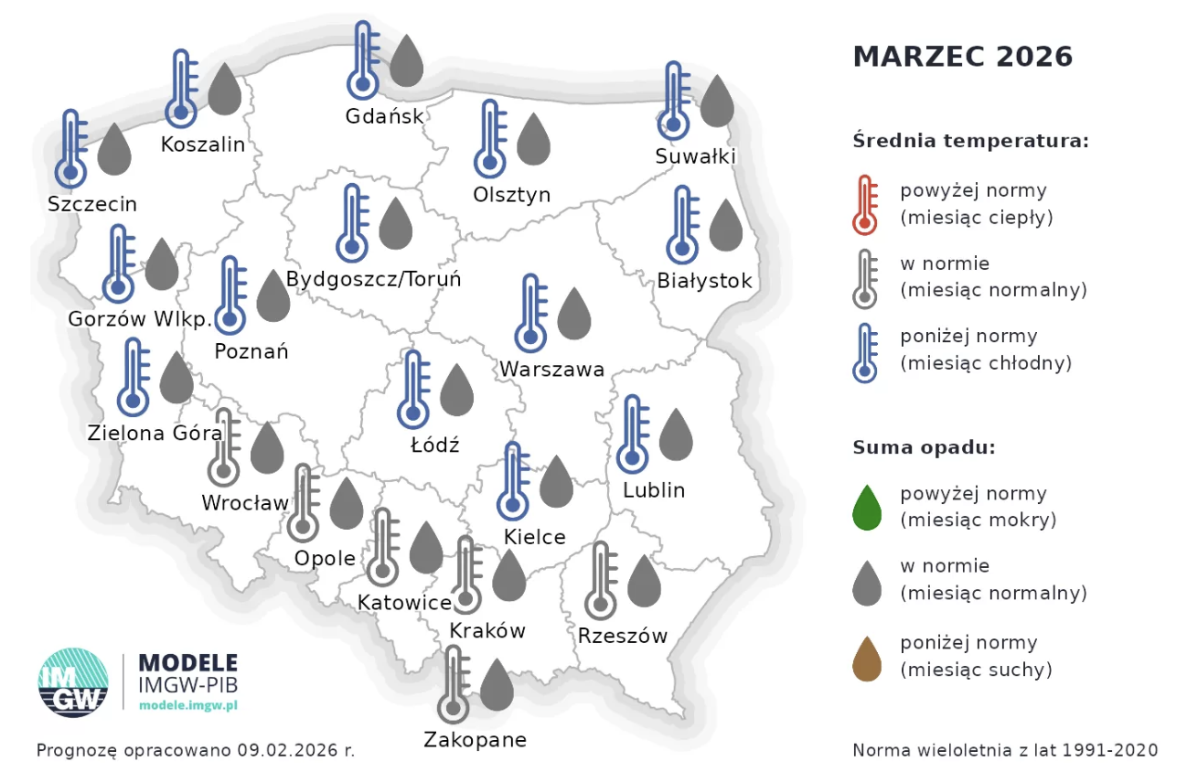 Prognoza (marzec 2026). Fot. IMGW.