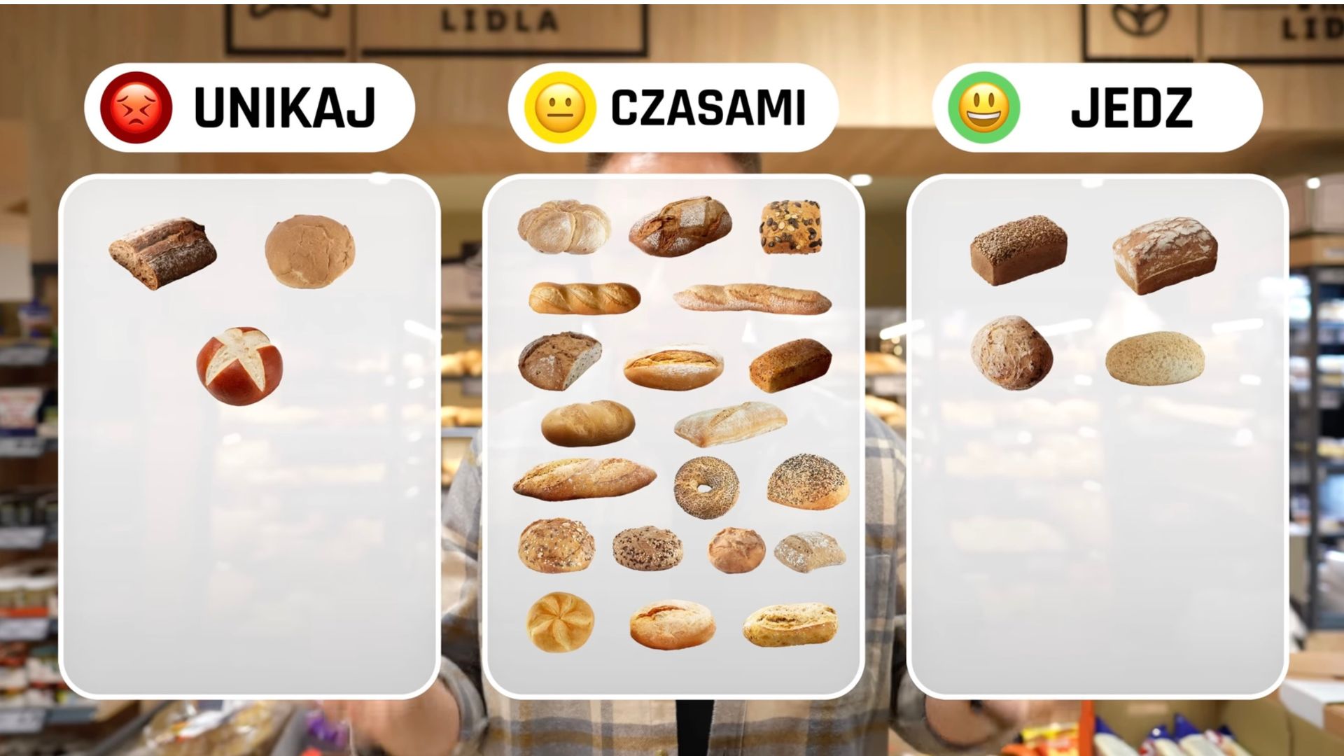 Ranking pieczywa z Lidla. Fot. YouTube/@Michał Wrzosek.