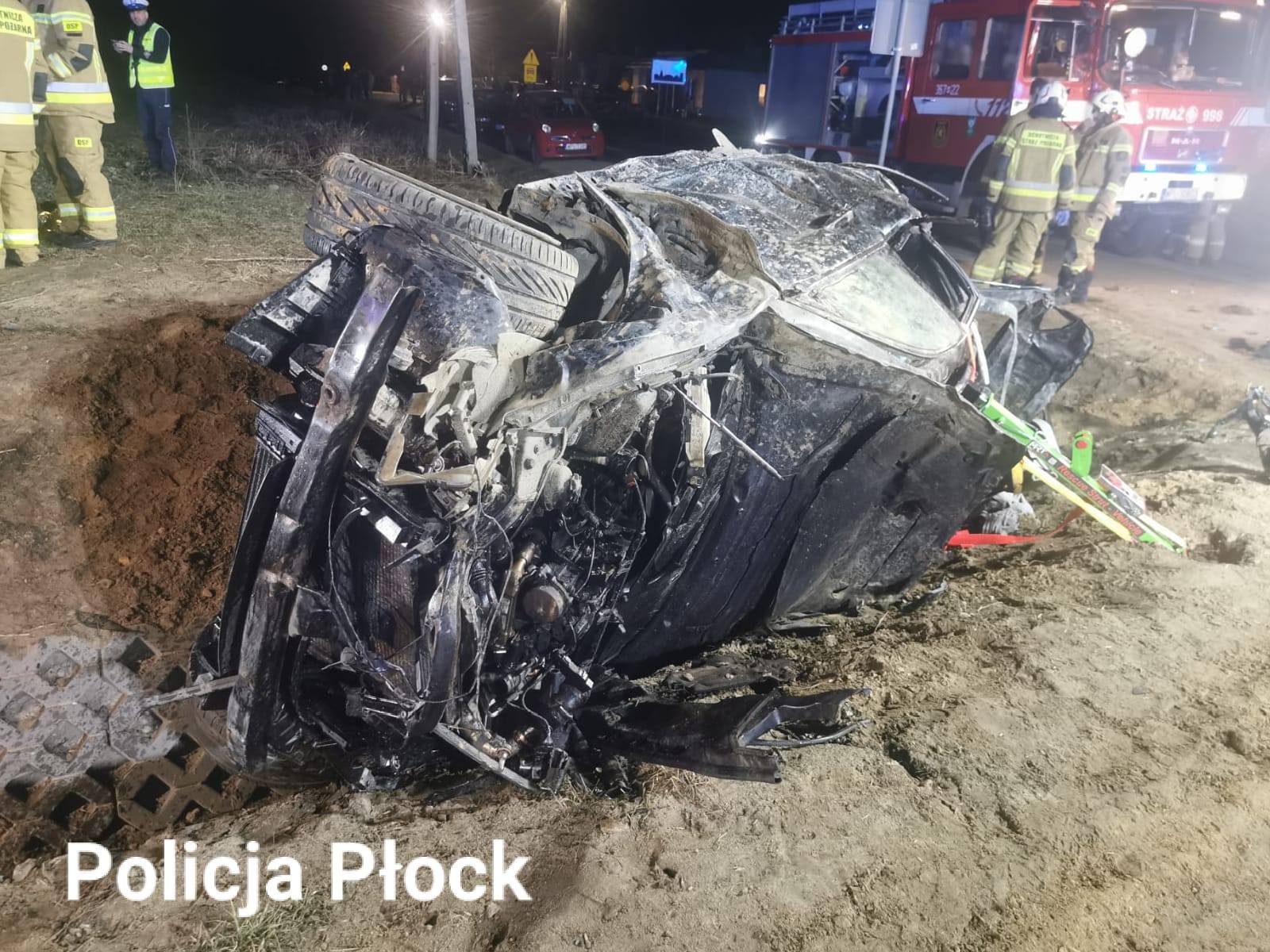 Wypadek w Mąkolinie. Fot. KMP Płock