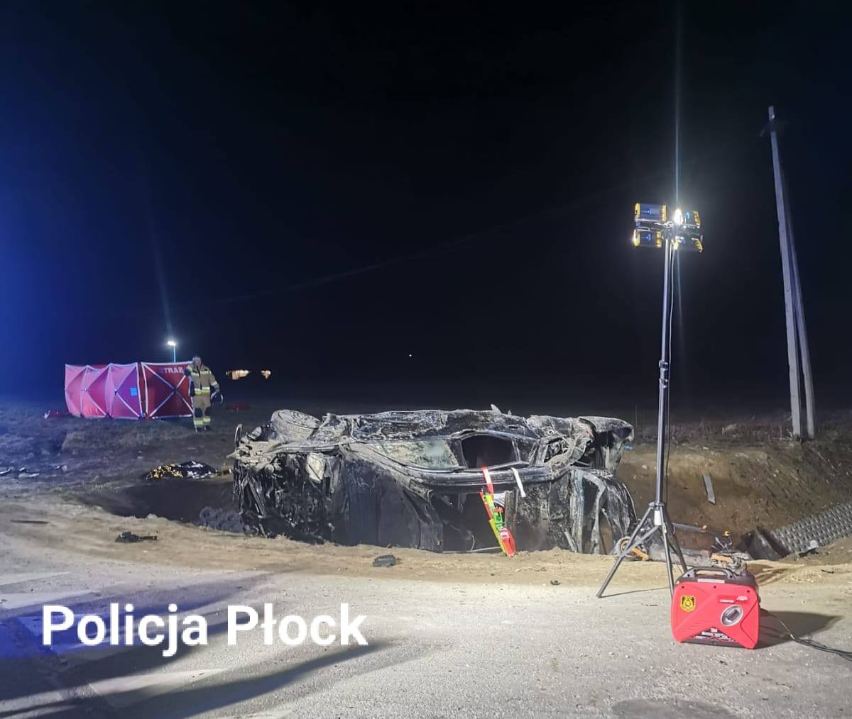 Wypadek w Mąkolinie. Fot. KMP Płock