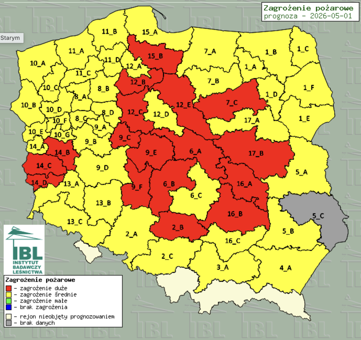 Zagrożenie pożarowe lasów. Fot. Instytut Badawczy Leśnictwa.