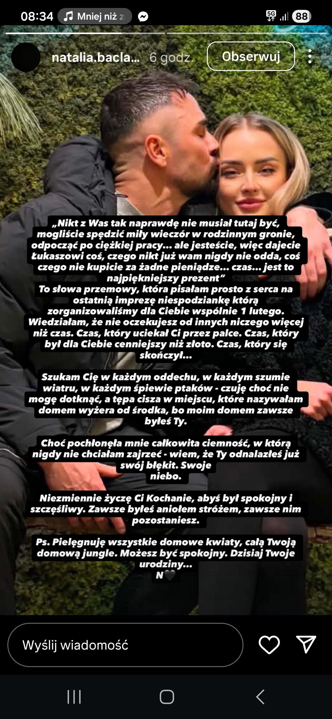 Łukasz Litewka i Natalia Bacławska. Fot. Instagram/@natalia_baclawska.